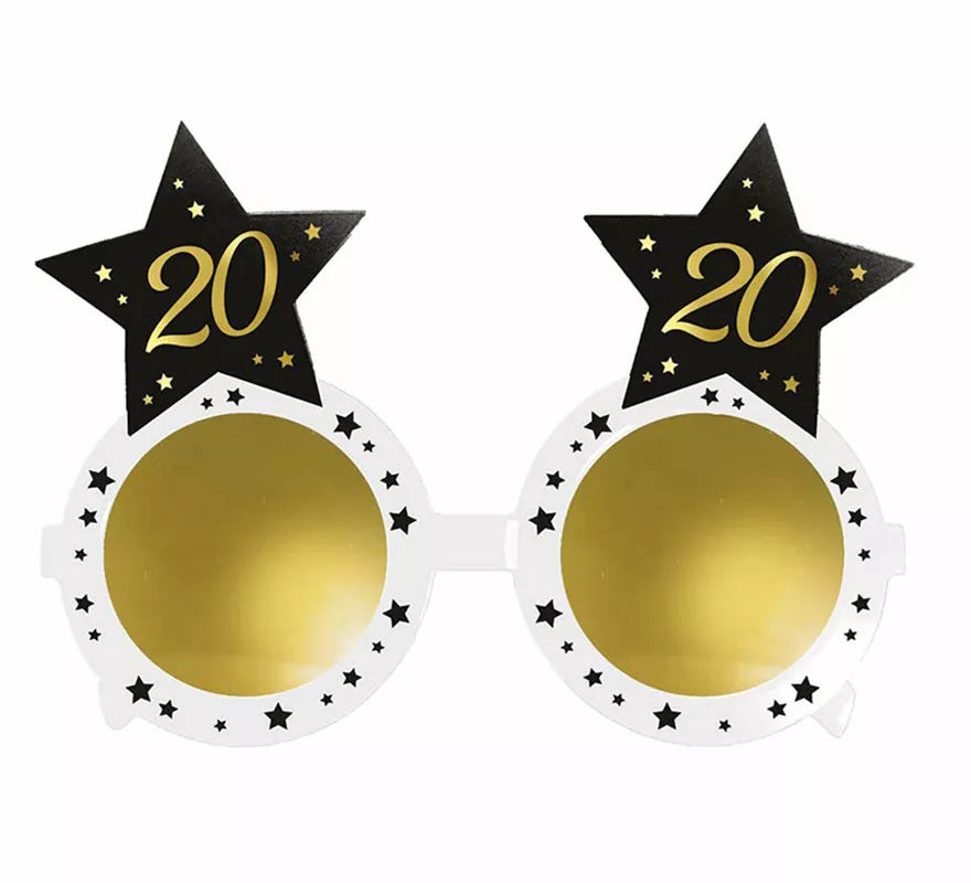 Translation missing: en.Gafas Blancas con Estrellas 20 Años Cumpleaños y Aniversarios