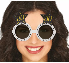 White Glasses with Stars 30 Years Birthdays and Anniversaries
