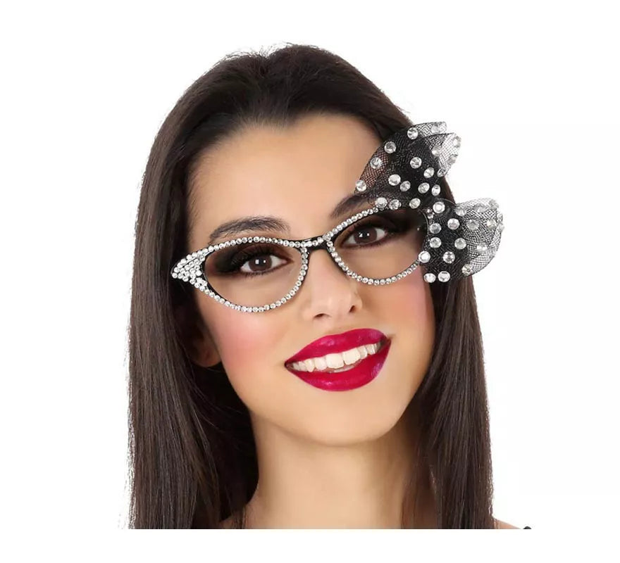 Translation missing: en.Gafas Brillantes Plateadas con Lazo