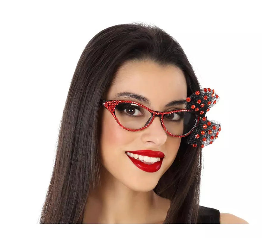 Translation missing: en.Gafas Brillantes Rojas con Lazo