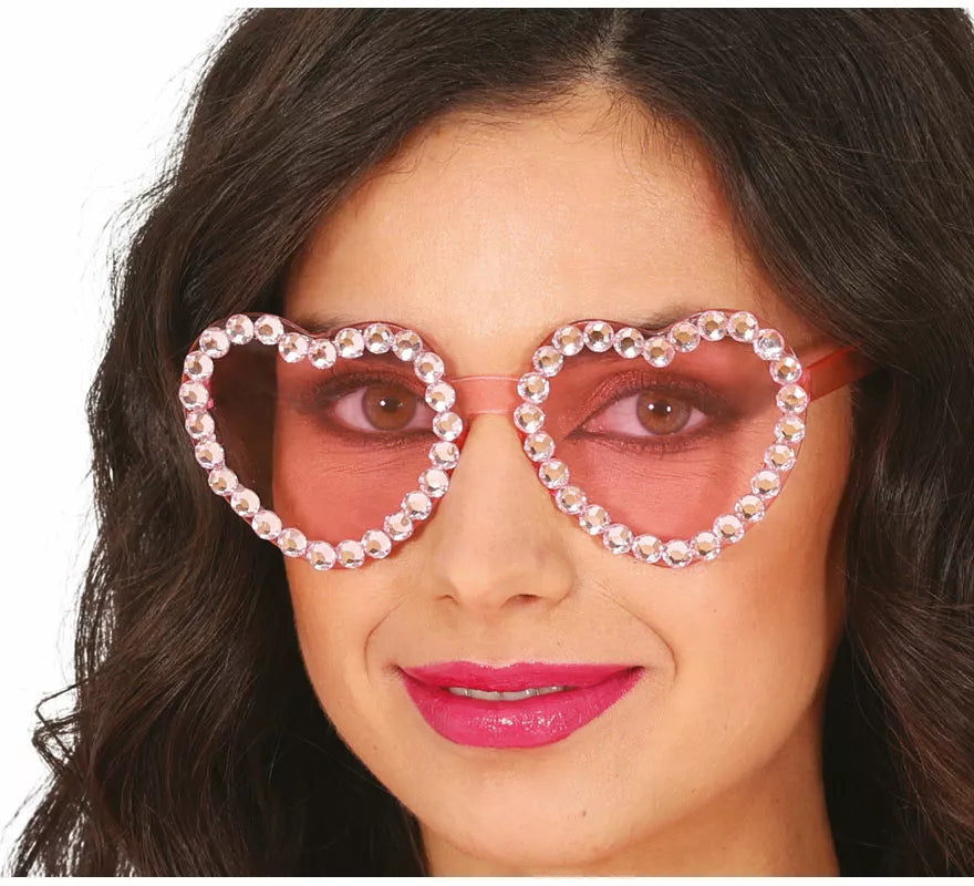 Gafas Corazones con brillantes adulta