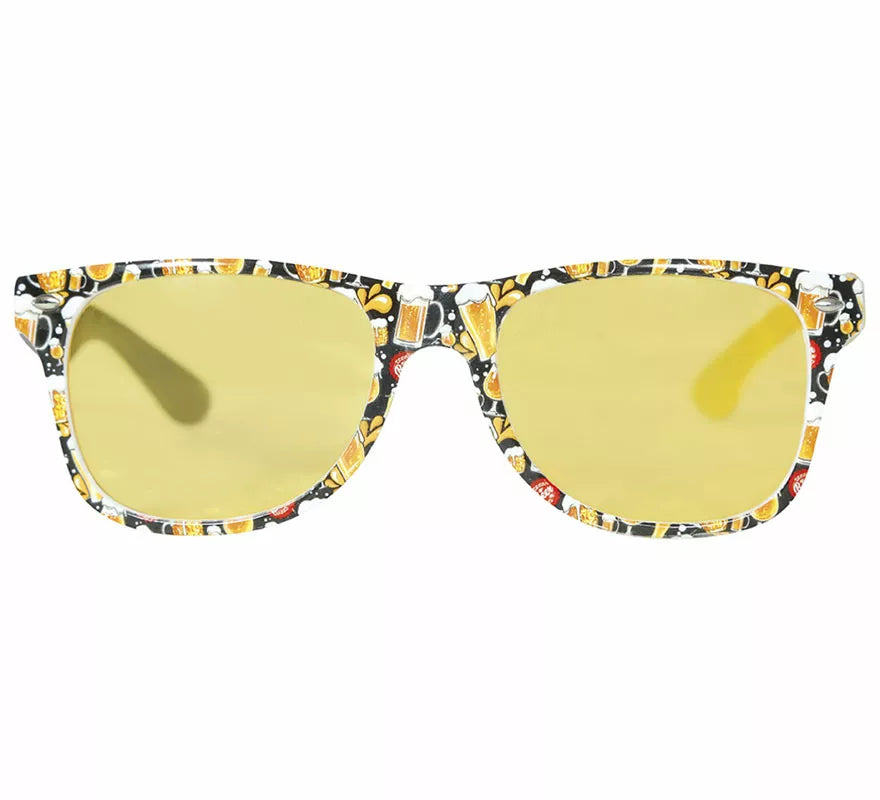 Gafas de Cerveza amarillas adulto
