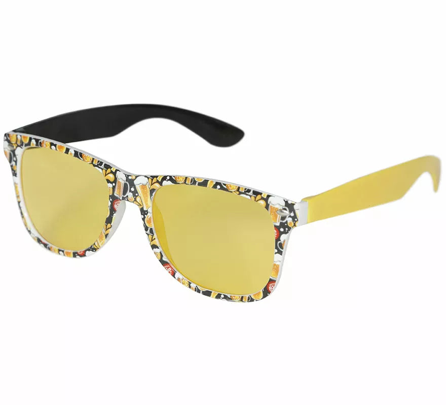 Gafas de Cerveza amarillas adulto