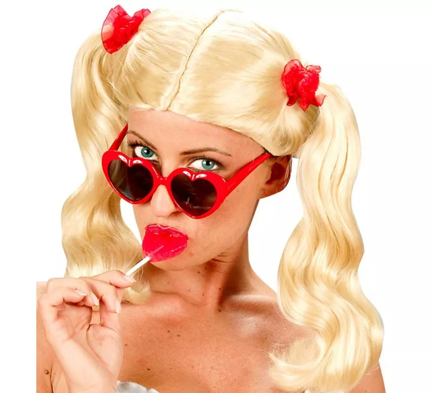 Gafas de Corazón rojas