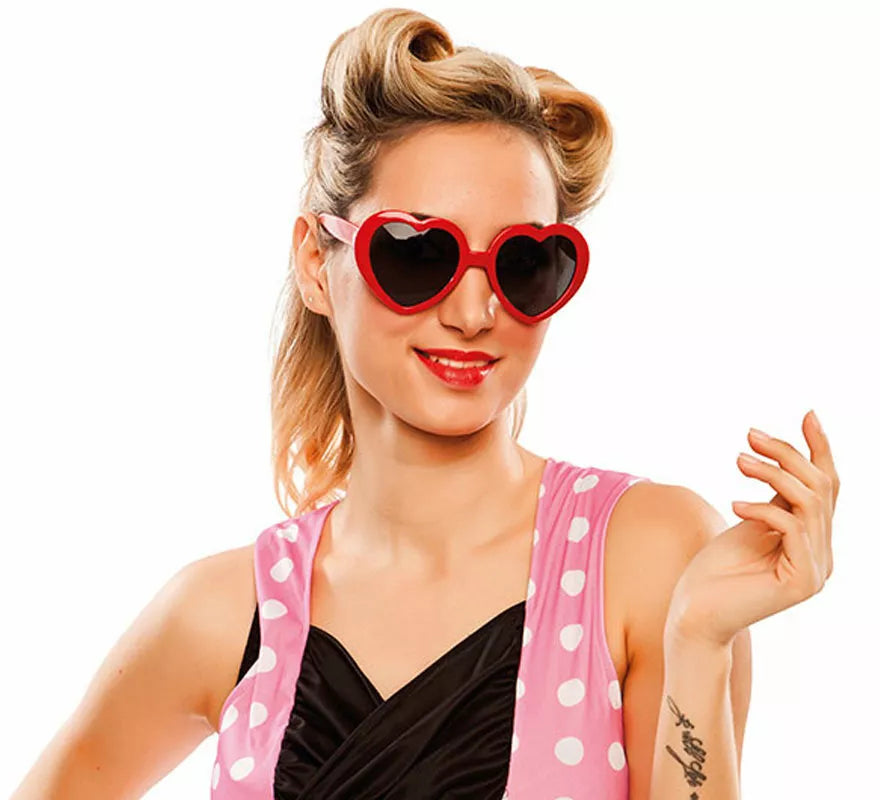 Gafas de Corazones Rojas