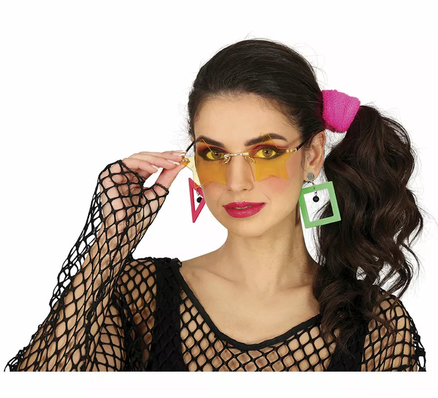 Gafas de Estrellas naranja adulto