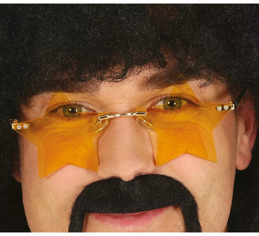 Gafas de Estrellas naranja adulto