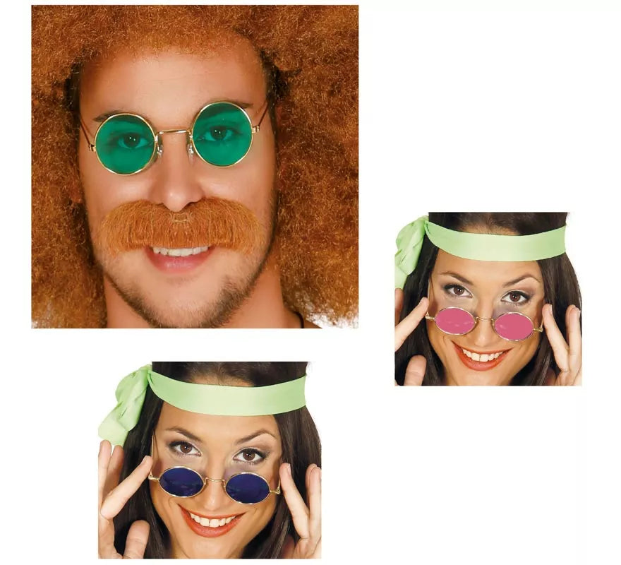 Translation missing: en.Gafas de Hippie circulares en varios colores adulto