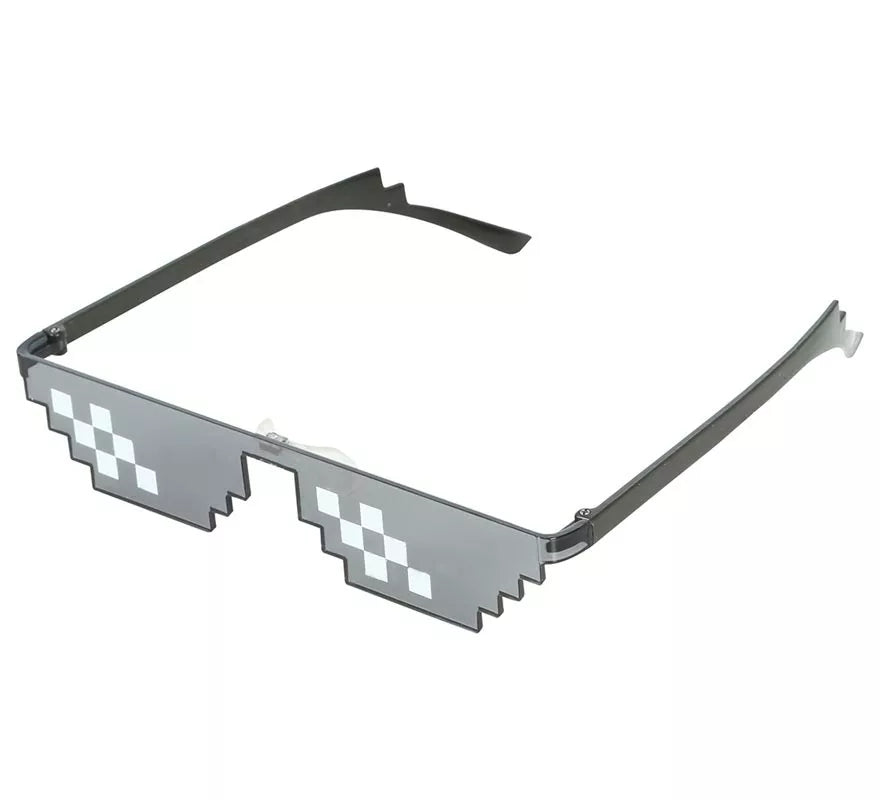 Gafas de Pixel Negro y Blanco