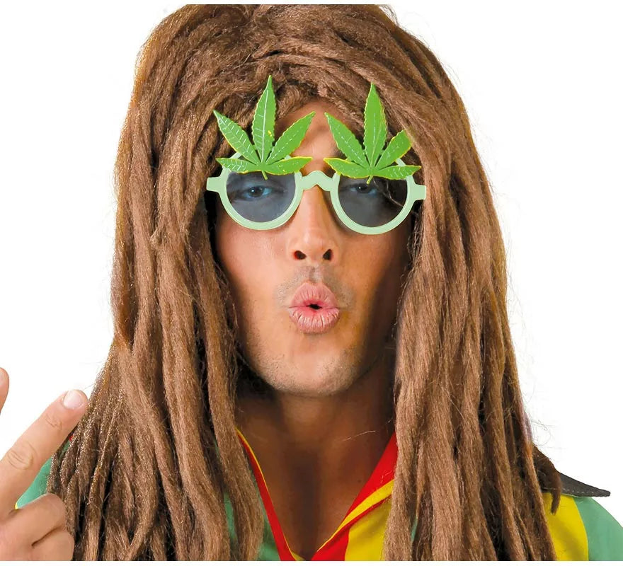 Gafas de Rastafari con hojas de Marihuana