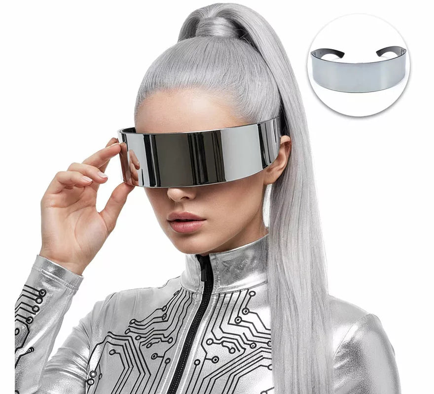 Gafas de Robot Futuristas plateadas