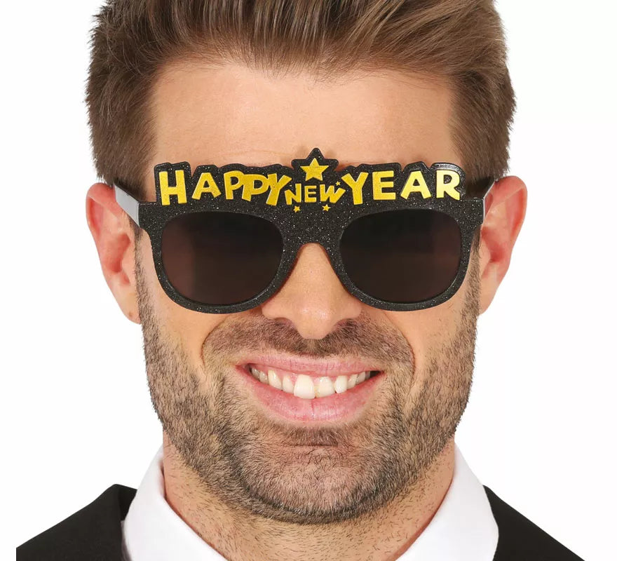 Translation missing: en.Gafas Happy New Year negras adulto