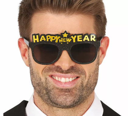 Gafas Happy New Year negras adulto