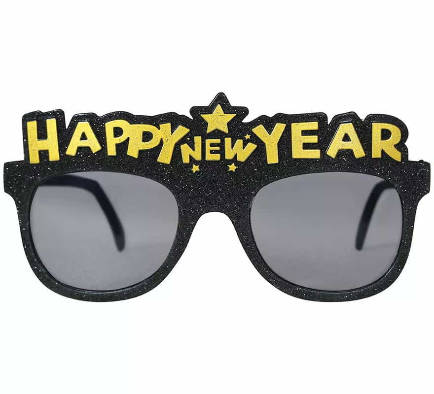 Gafas Happy New Year negras adulto