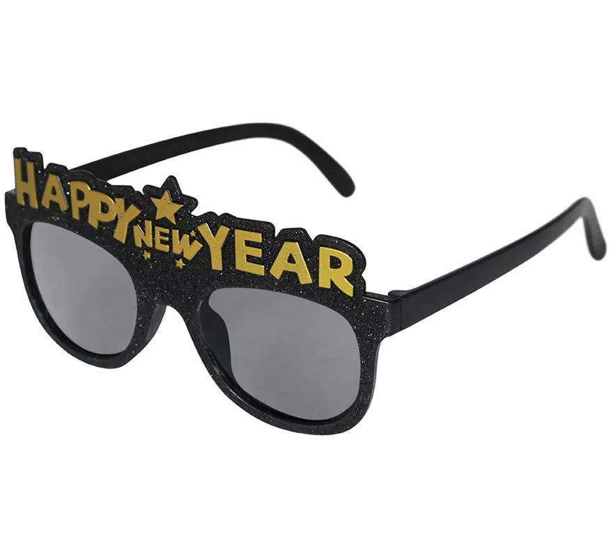 Gafas Happy New Year negras adulto