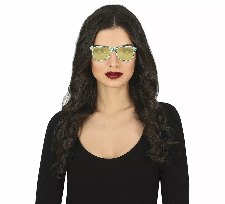 Gafas Marihuana amarillas adulto