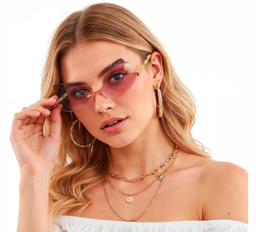 Gafas Mariposa rosas Efecto Degradado