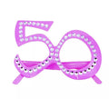 Gafas número 50 lila brillantes