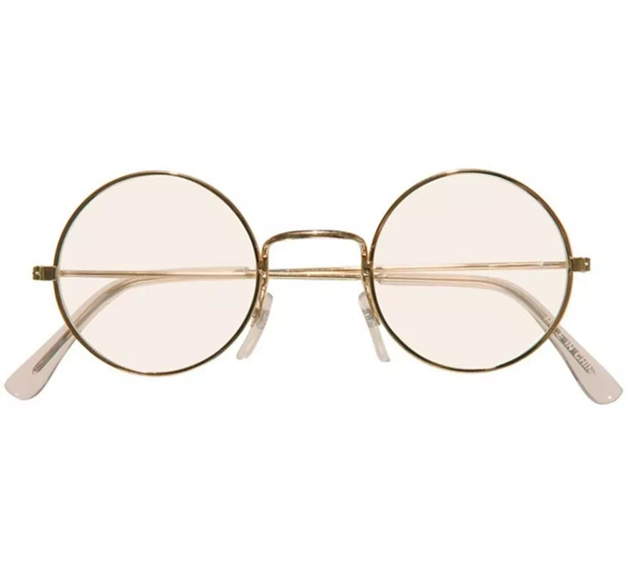 Gafas Redondas Doradas con Cristales