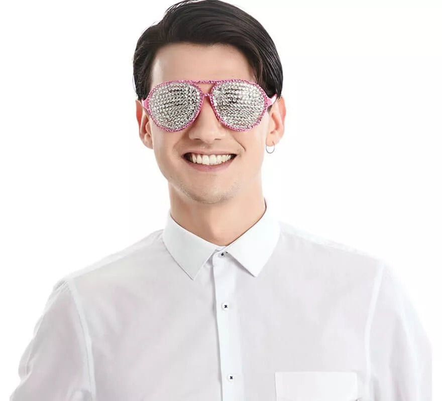 Translation missing: en.Gafas Rosa con Brillantes Plateados