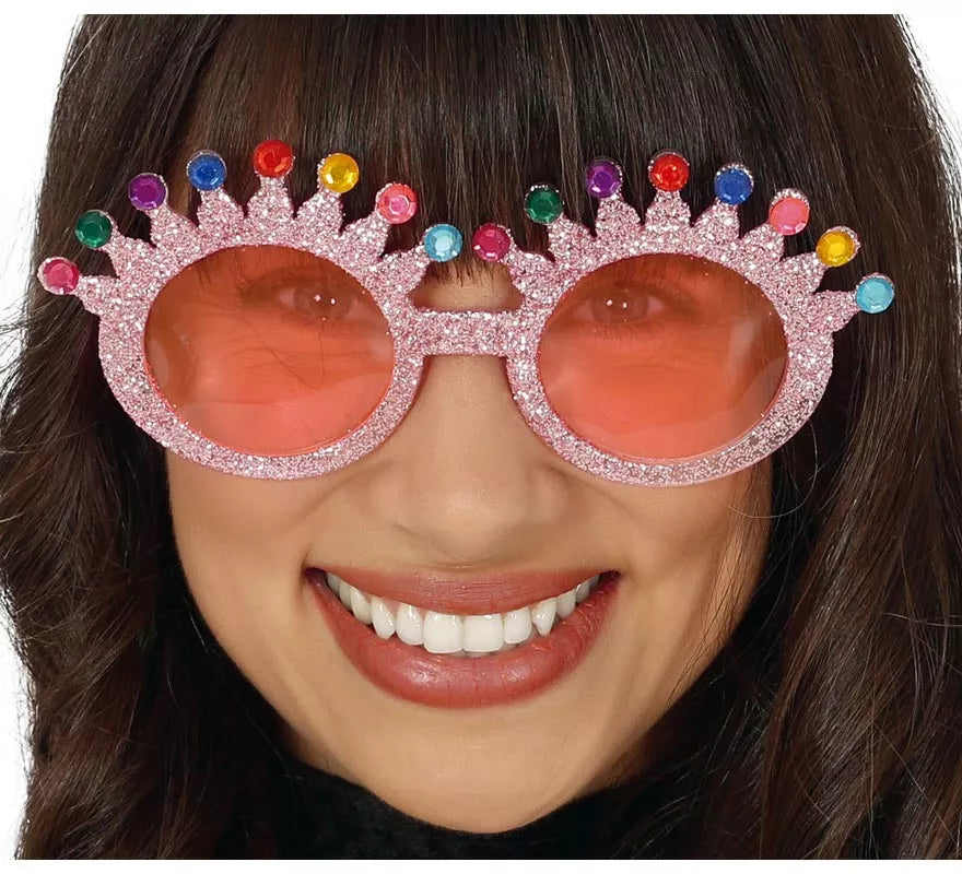 Gafas Rosas con Glitter