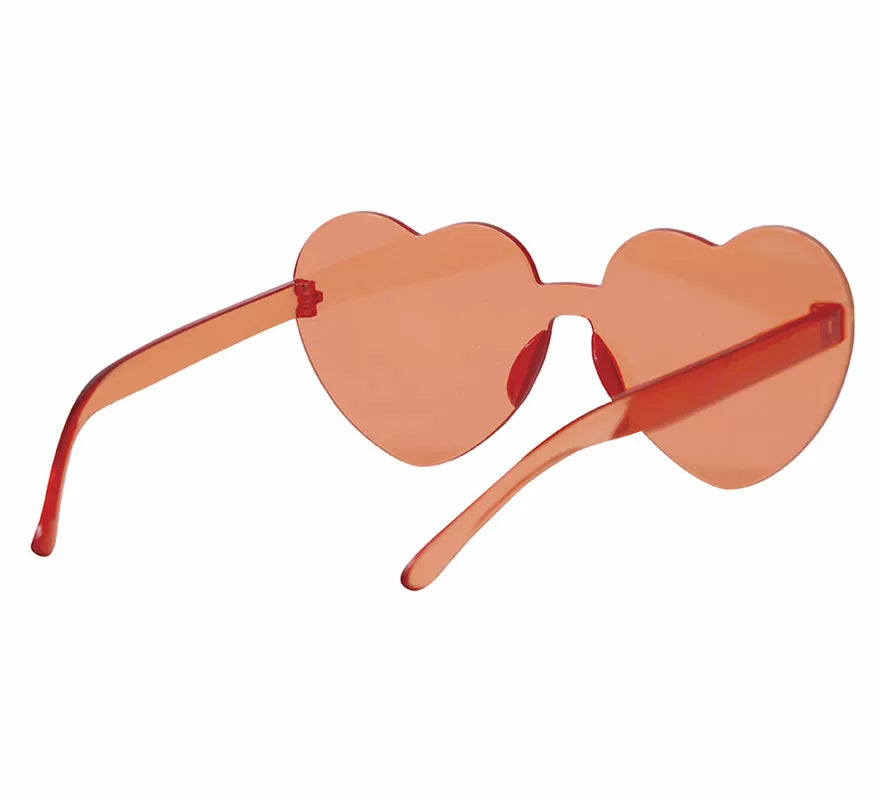 Gafas Transparentes de Corazón rojo