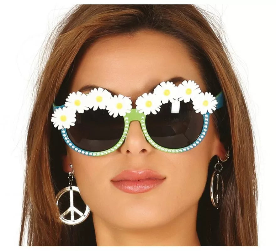 Gafas Verdes con Margaritas