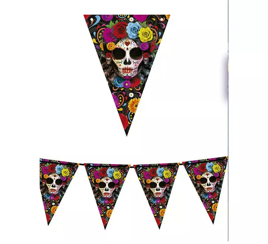Gallardete Catrina colorida de 300 cm