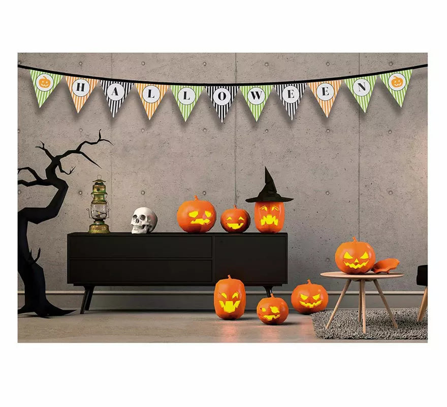 Gallardete Halloween de 300 cm 20X20 cm (Alta calidad)