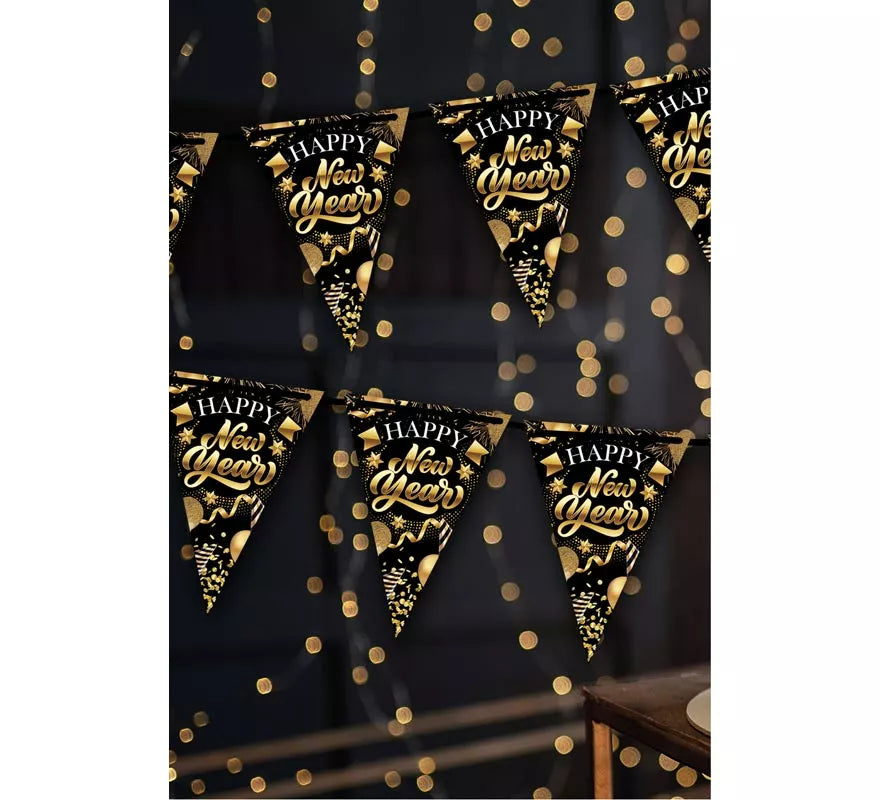 Gallardete Happy New Year 300 cm Papel