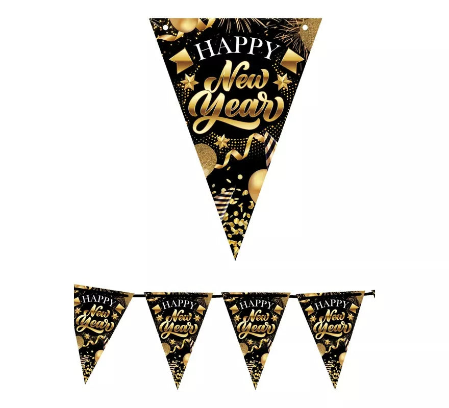 Gallardete Happy New Year 300 cm Papel