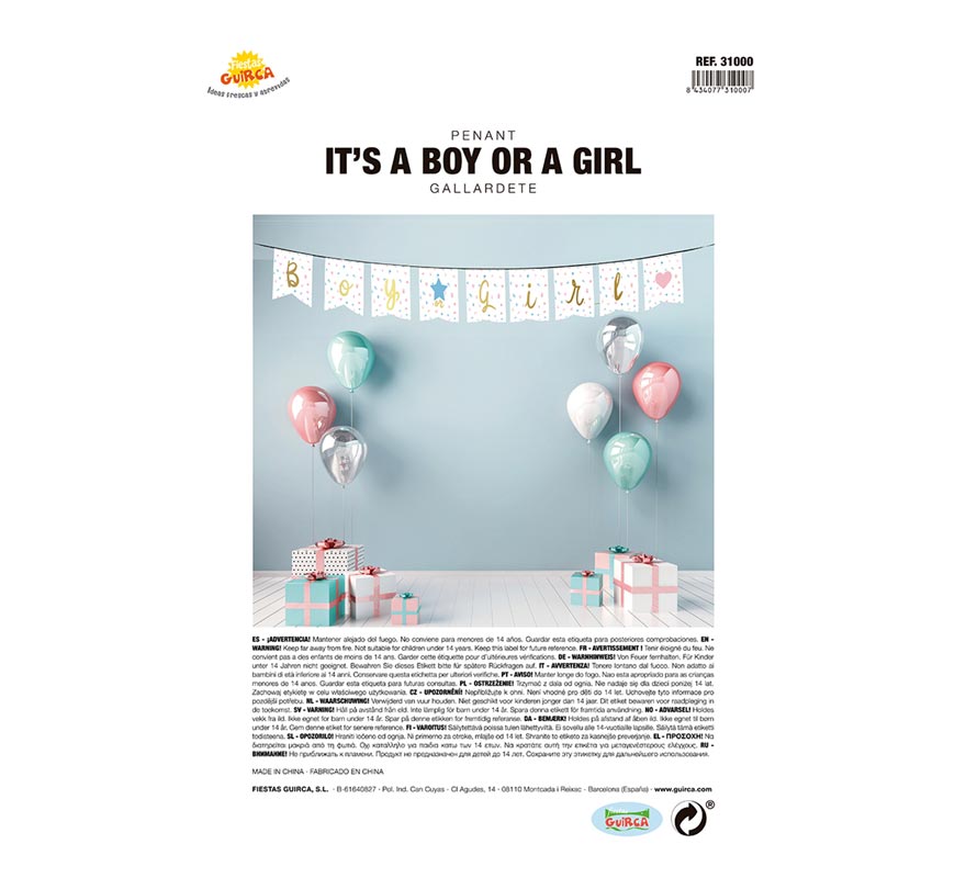 Translation missing: en.Gallardete It's a Boy or a Girl de 220 cm