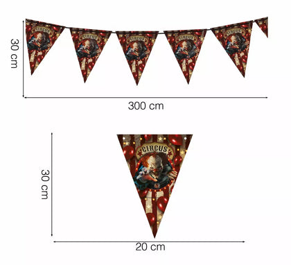 Gallardete Payaso de Papel de 300 cm 19X27 cm