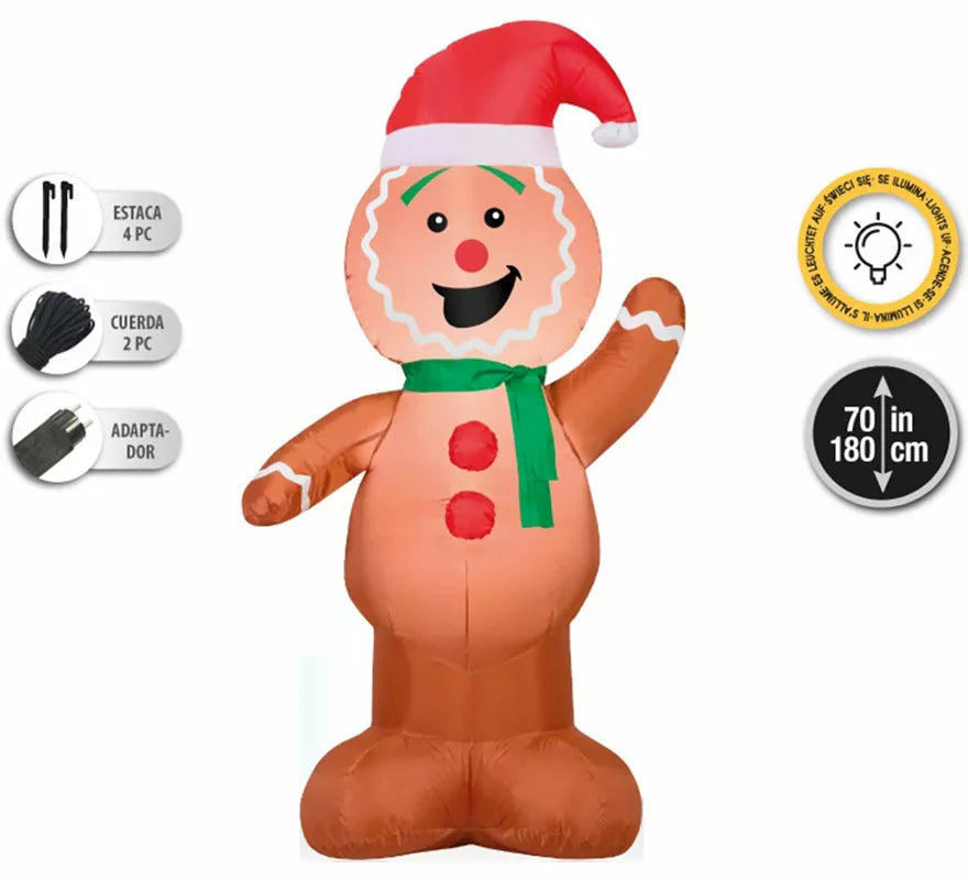Translation missing: en.Galleta de Jengibre Hinchable con LED de 180 cm