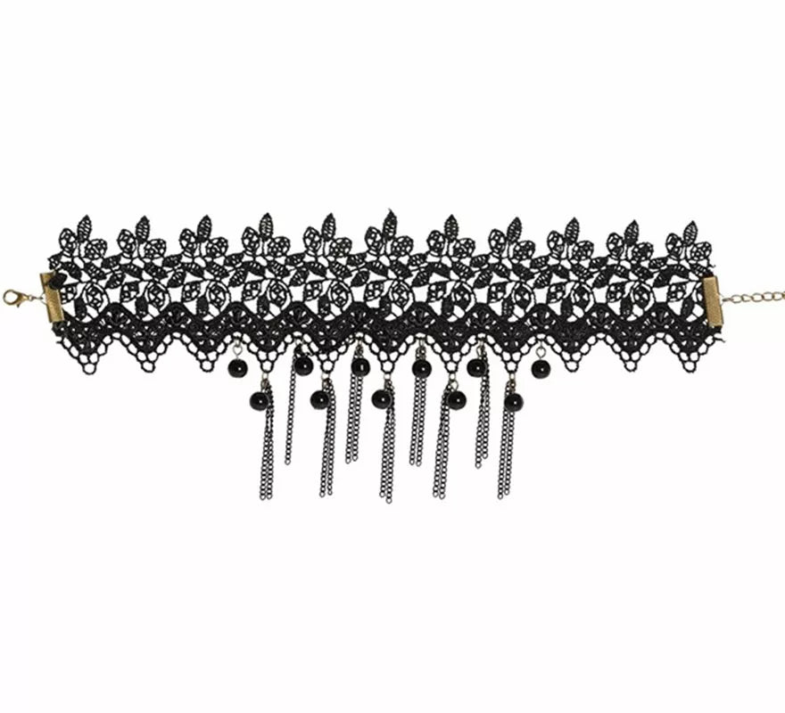 Translation missing: en.Gargantilla con Perlas negras y Cadenas