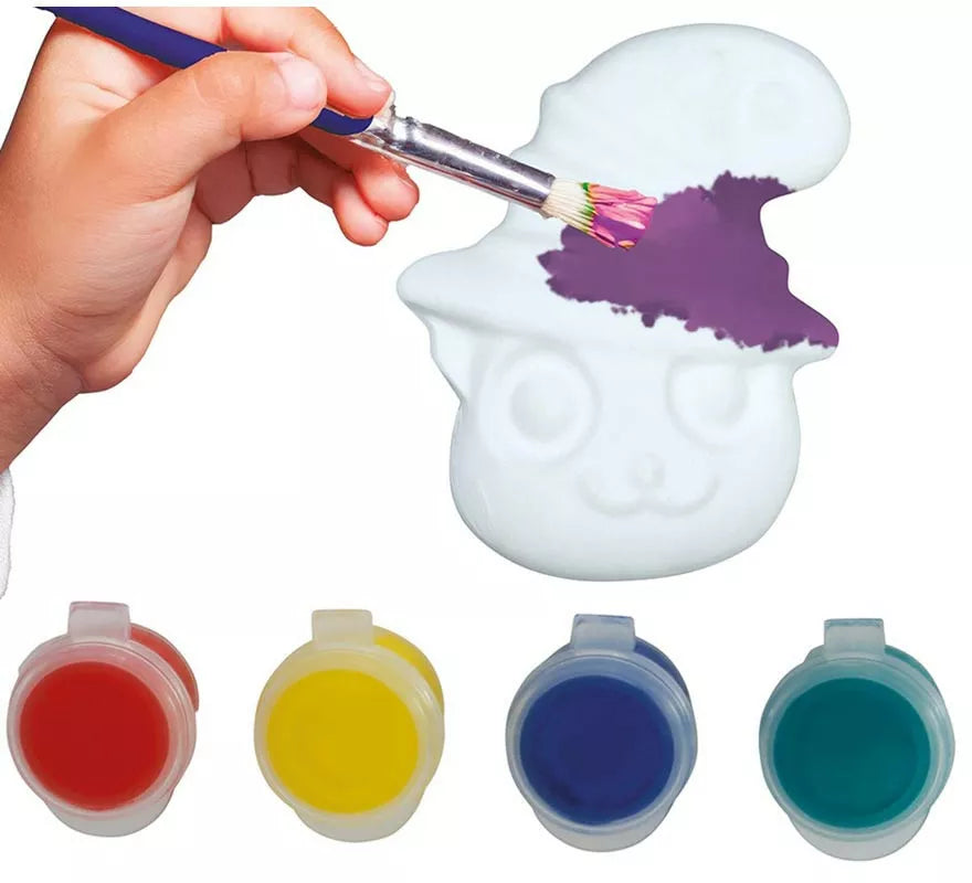 Gato Blanco para Pintar con Pinturas Incluidas