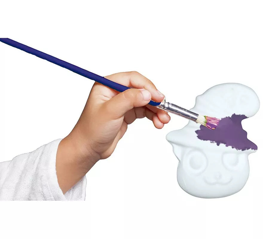 Gato Blanco para Pintar con Pinturas Incluidas