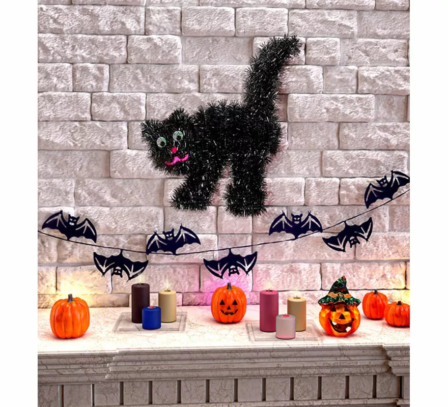 Gato negro de Oropel de 30x36 cm