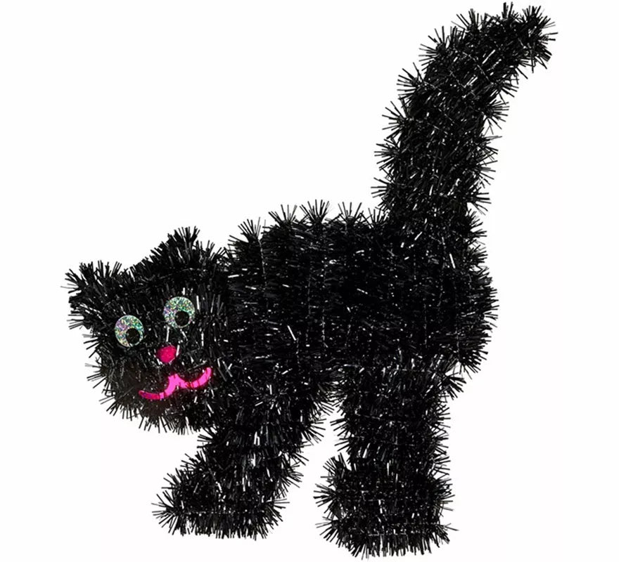 Gato negro de Oropel de 30x36 cm