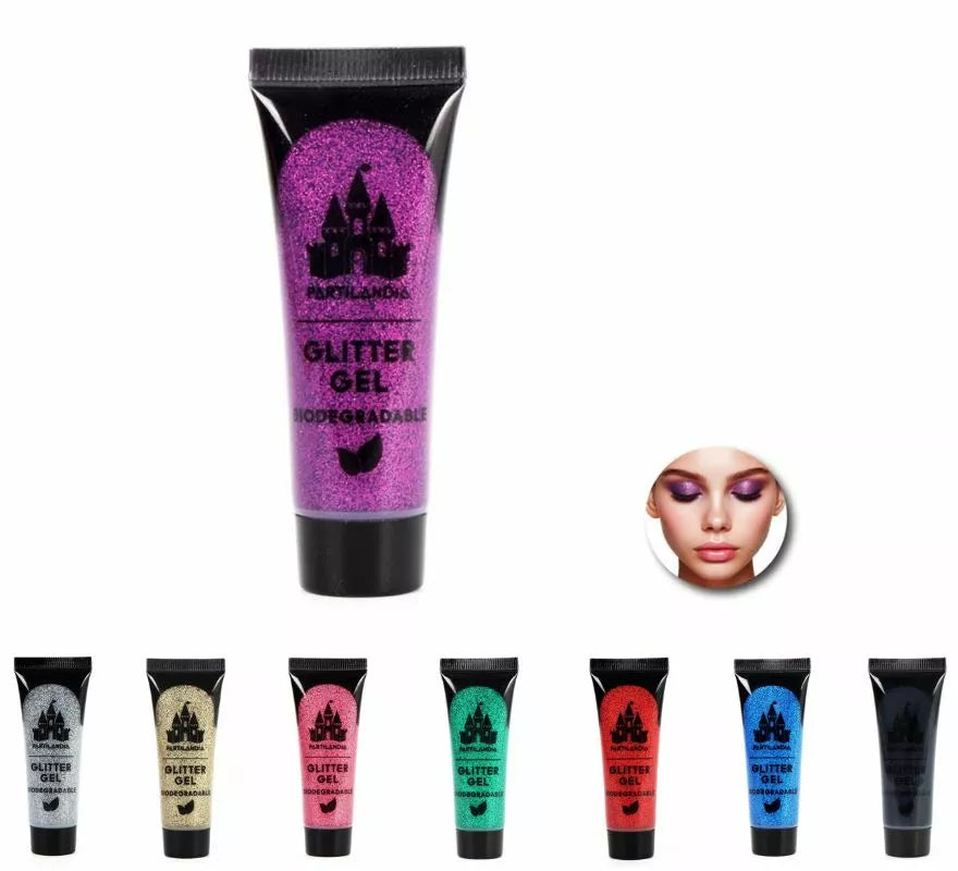 Gel Glitter Biodegradable de 3x8 cm en varios colores
