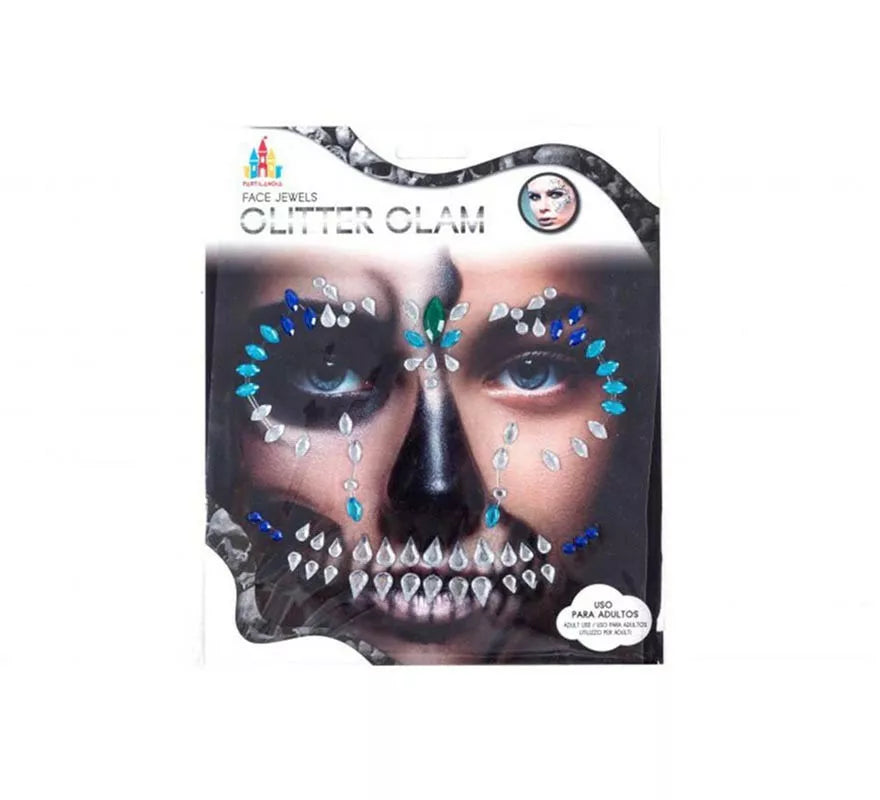 Gemas Faciales Adhesivas Calavera azul