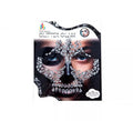 Gemas Faciales Adhesivas Calavera gotas plateadas
