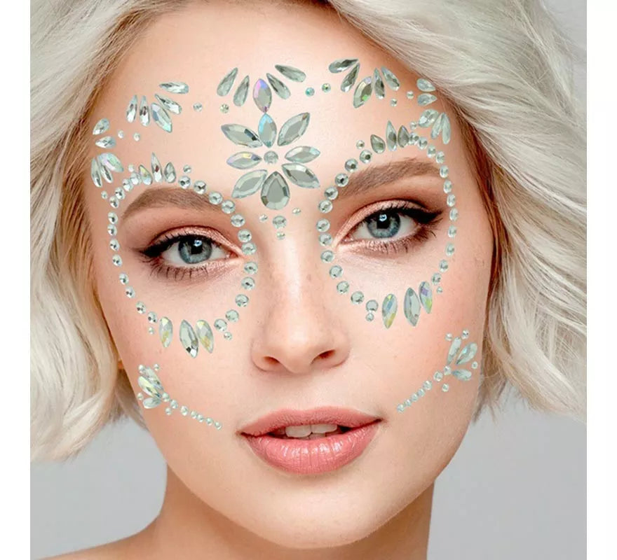 Translation missing: en.Gemas Faciales Adhesivas de Catrina Día de Los Muertos con Diamante