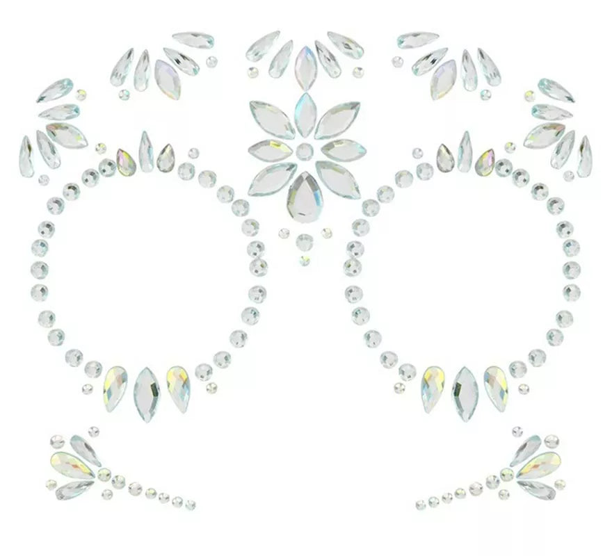 Gemas Faciales Adhesivas de Catrina Día de Los Muertos con Diamante