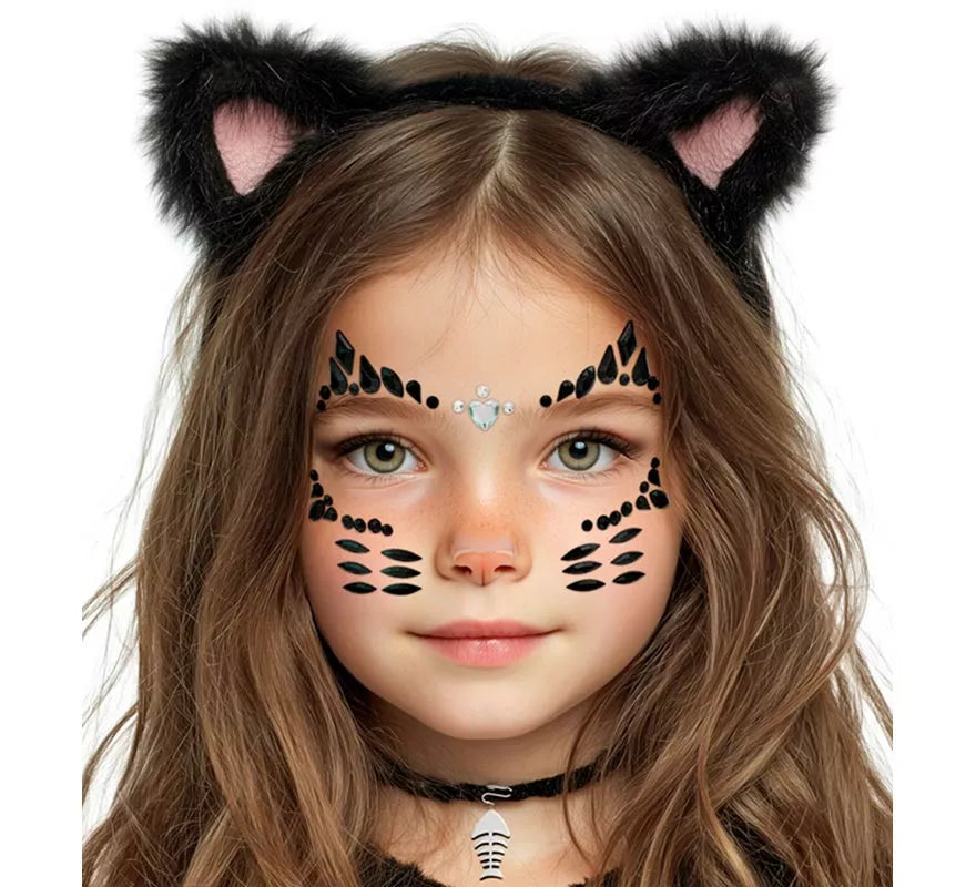 Gemas Faciales Adhesivas de Gata Infantil