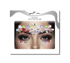 Multicolor Floral Path Face Gems