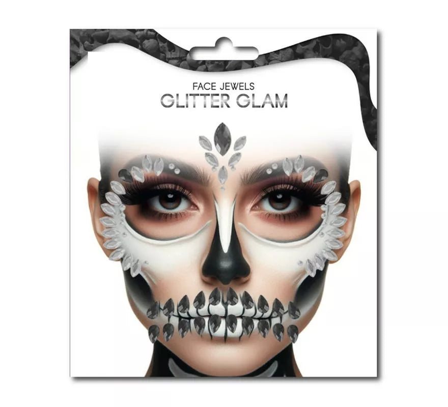 Translation missing: en.Gemas Faciales Fashion Calavera blanca y negra