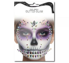 Fashion Face Gems Skull Multicolor Drops