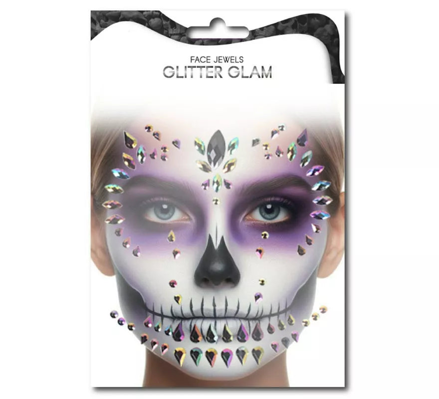 Translation missing: en.Gemas Faciales Fashion Calavera gotas multicolor