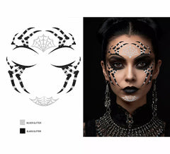 Glitter Face Black spider 13x15 cm